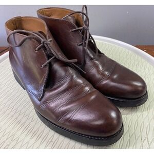 LOTTUSSE Men's Brown Leather Chukka Ankle Dress‎ Boots Made In Spain US 8/EUR 41